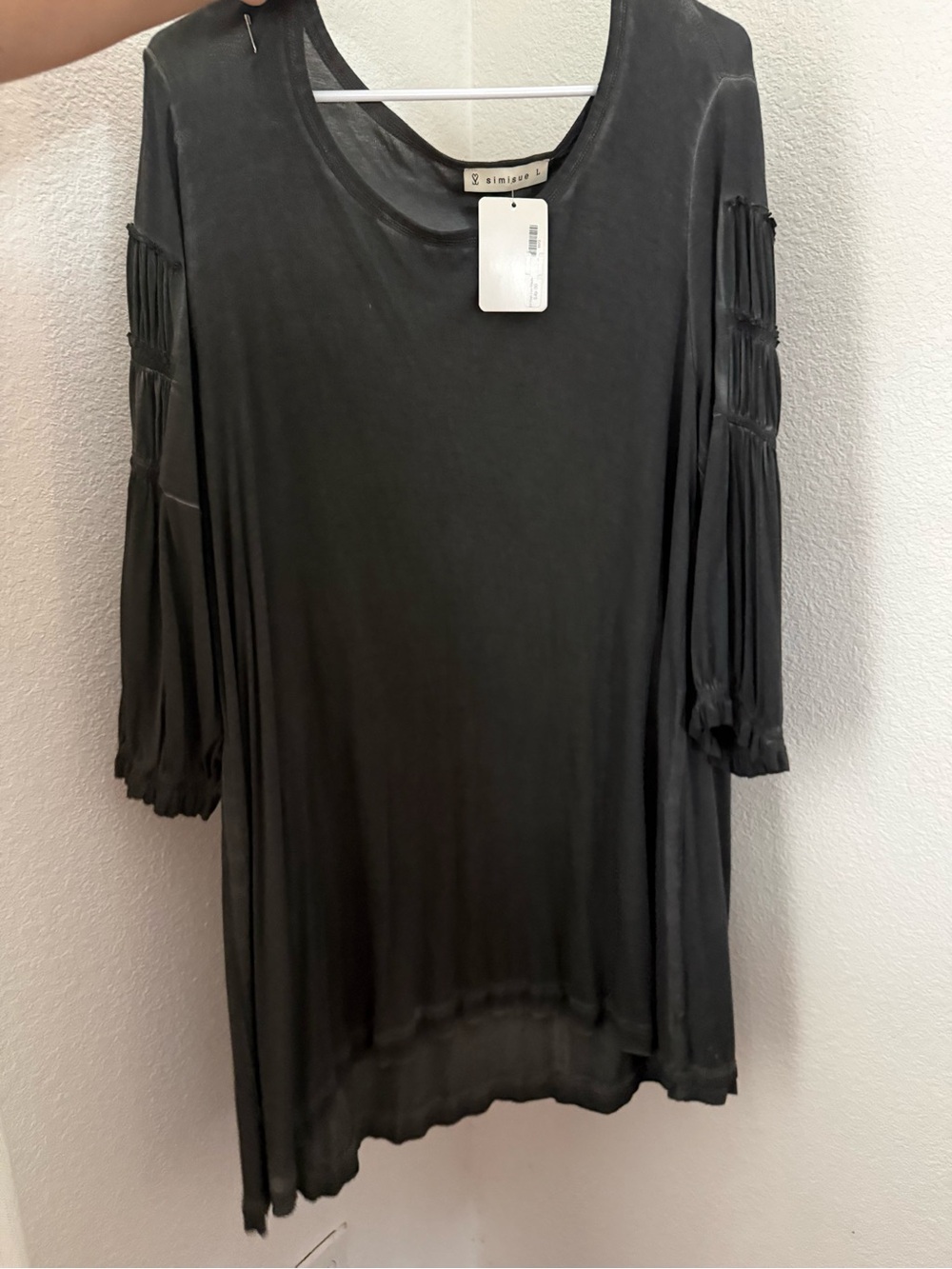 Simisue Black grey Flowing Tunic Top